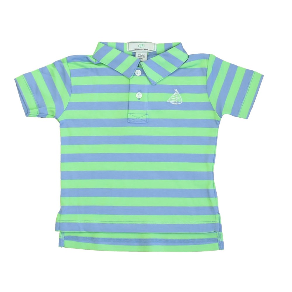 Classic Prep Boys Cornflower Blue | Summer Green Polo Shirt Size: 9-12 Months 7805913202748