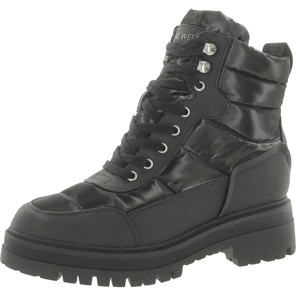 Quilted Faux Fur Lined Combat & Lace-up Boots