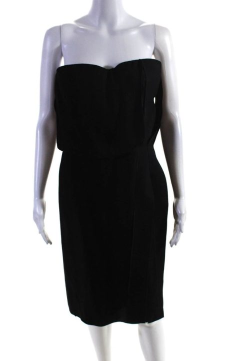 Bottega Veneta Womens Sweetheart Strapless Fit & Flare Dress Black 7833491996732