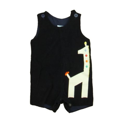 Bella Bliss Girls Navy | White Giraffe Romper 7805916708924