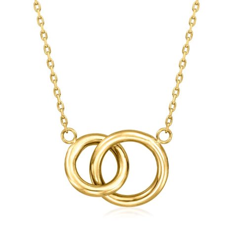 RS Pure by Ross-Simons 14kt Yellow Gold Interlocking-Circle Necklace
