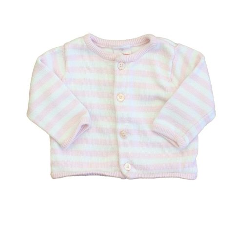 Hanna Andersson Girls Pink | White | Stripes Cardigan 7805920444476