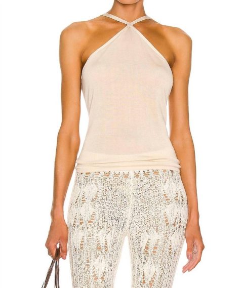 Knit Halter Top In Ecru 7706059243580