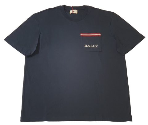 Bally 6233731 Men’s Navy Blue 100% Cotton Pocket T-Shirt 7706098761788