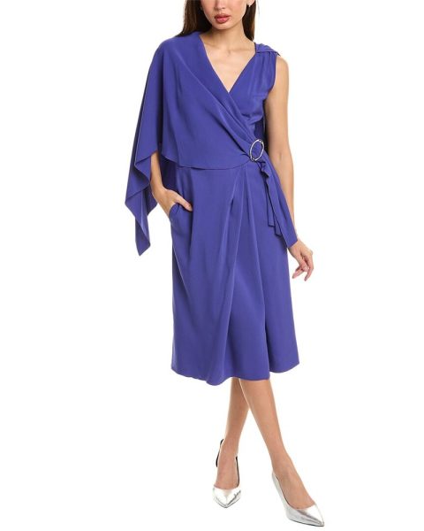 Alberta Ferretti Cape Midi Dress 7833548193852