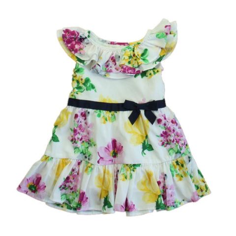 Janie and Jack Girls White Floral Dress 7805923524668