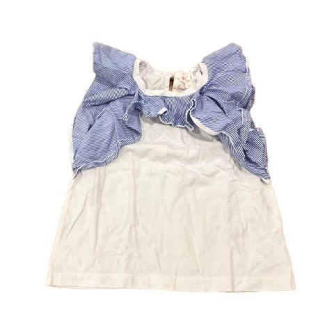 Crewcuts Girls Blue | White Short Sleeve Shirt 7805926309948