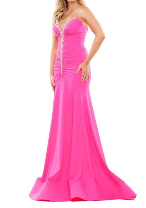 Floor-Length Prom Dress In Hot Pink 7833571917884