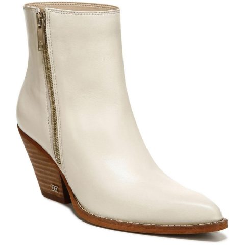 Jane Block Heel Pointed Toe Ankle Boots