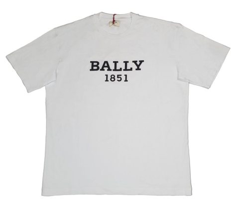 Bally 6303587 Men’s White 100% Organic-Cotton Logo T-shirt 7706189004860