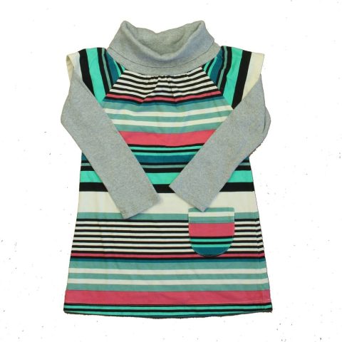 Tea Girls Gray | Aqua | Pink Dress 7805934239804