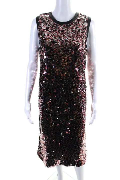 McQ by Alexander McQueen Womens Sequin Covered Shift Dress Multicolor 7833587941436