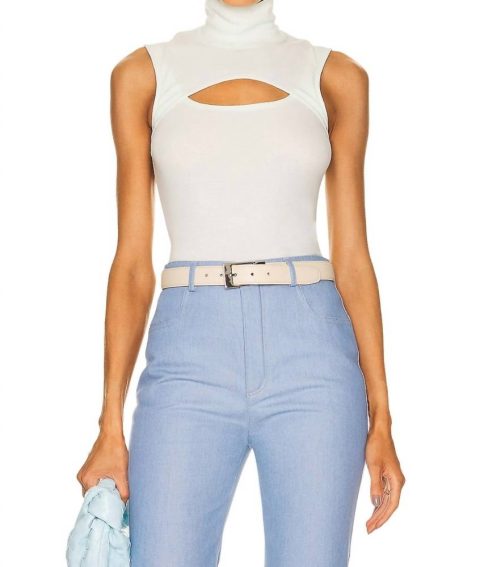 Sleevless Cutout Turtleneck Top In Mint 7706205978684