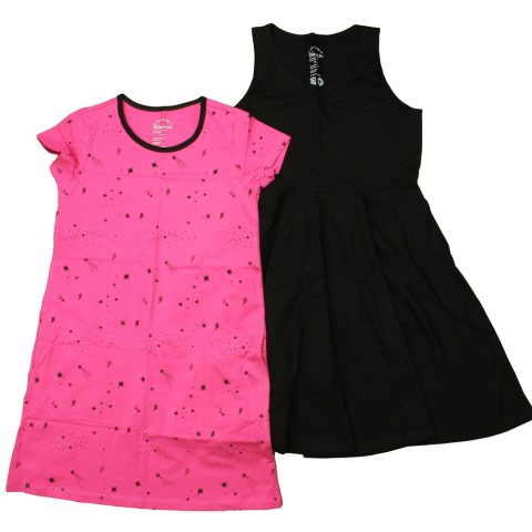 Mightly Girls Pink | Stars | Black Dress 7805944987708