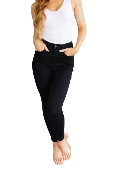 High Rise Control Top Classic Skinny Jeans In Black 7706213122108