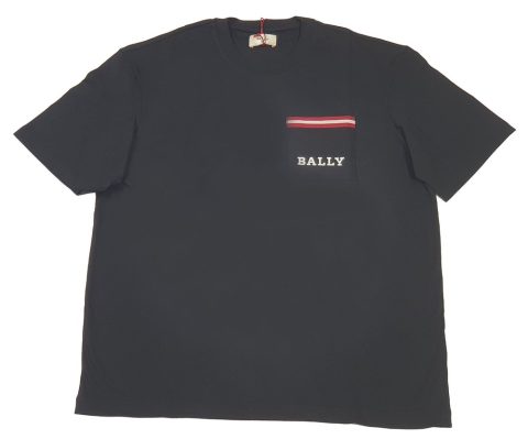 Bally 6233729 Men’s Black 100% Cotton Pocket T-Shirt 7706214236220