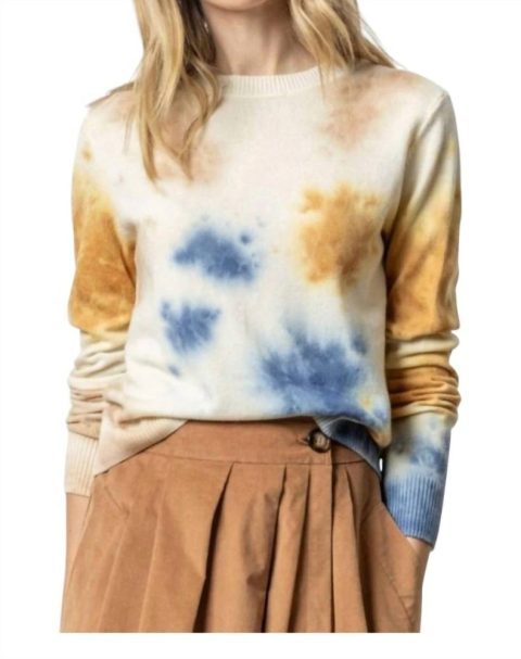 Tie Dyed Crewneck Sweater In Lapis Multi 7833605636156