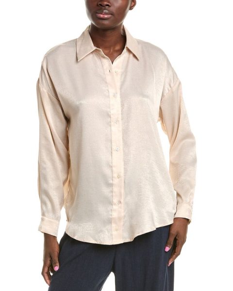 Sadie & Sage Sparkle Woven Button Front Top 7833609207868