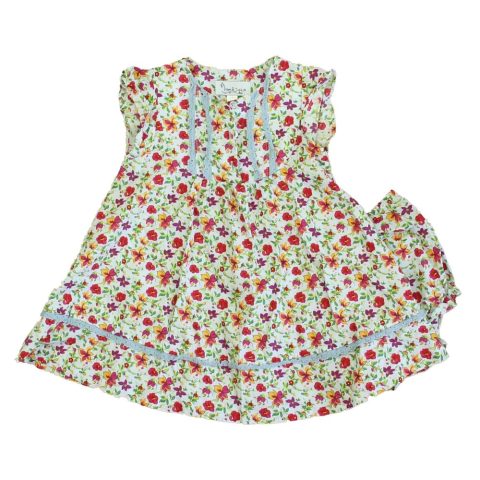 Pippa & Julie Girls White | Pink Floral Dress 7805947347004