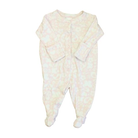 Hanna Andersson Girls Pink | White 1-piece footed Pajamas 7805954883644