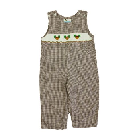 The Best Dressed Child Boys Brown | White Acorns Romper 7805956948028