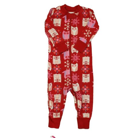 Hanna Andersson Girls Red Owls 1-piece Non-footed Pajamas 7805961371708