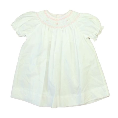 Petit Ami Girls White | Pink Smocked Dress 7805962059836