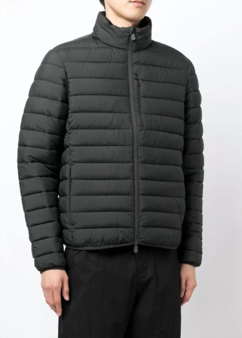 Men’s Erion Quilted Zip Up Puffer Coat Jacket In Black
