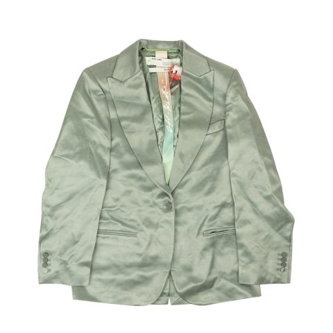 Off-White C/O Virgil Abloh Mint Satin Boyfriend Blazer – Green