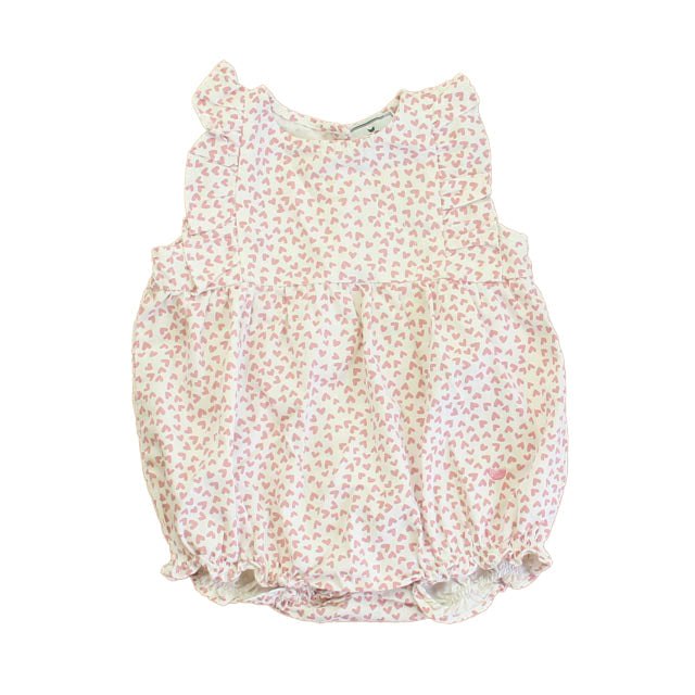 Petit Plume Girls White | Pink Hearts Romper 7805967990844