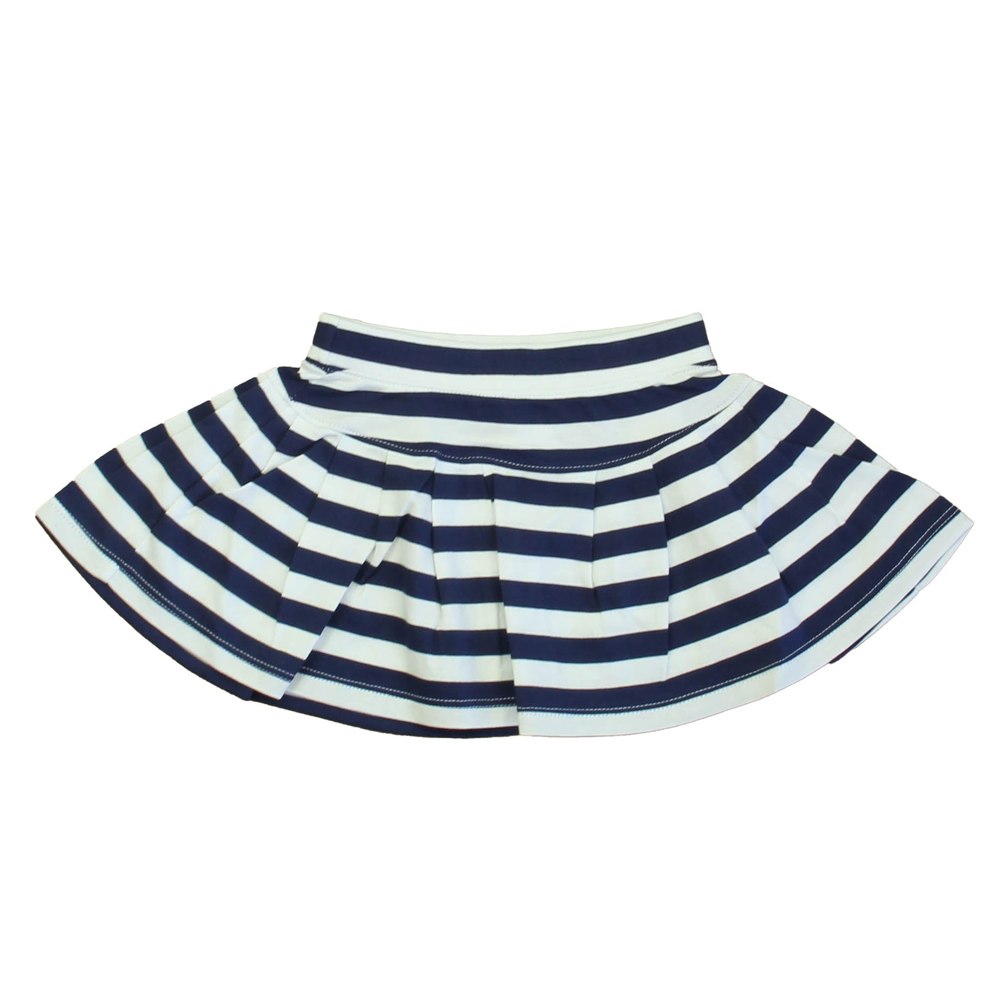 Classic Prep Girls Cornflower Blue | Bright White Stripe Skirt 7805973364796