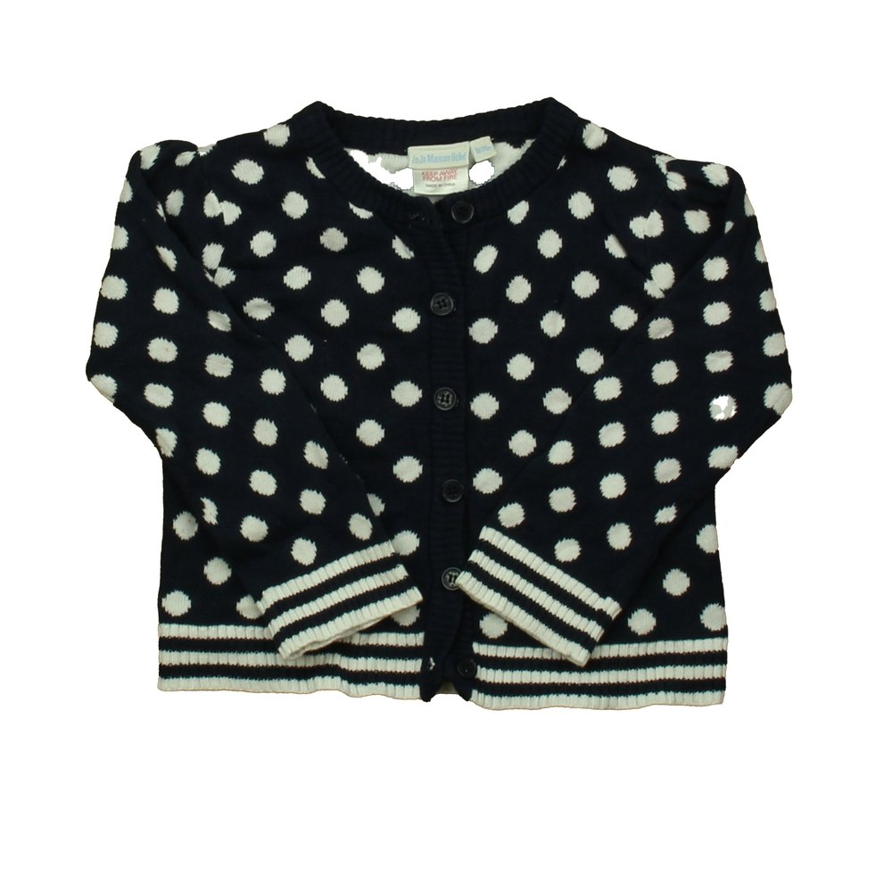 JoJo Maman Bebe Girls Navy Polka Dots Cardigan 7805976051772