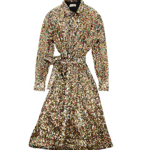 Attico Sequined Chemisier Dress – Multi