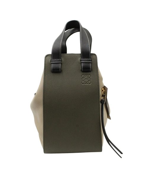 Loewe Medium Hammock Bag in Beige, Green and Black Calfskin Leather 7707794997308