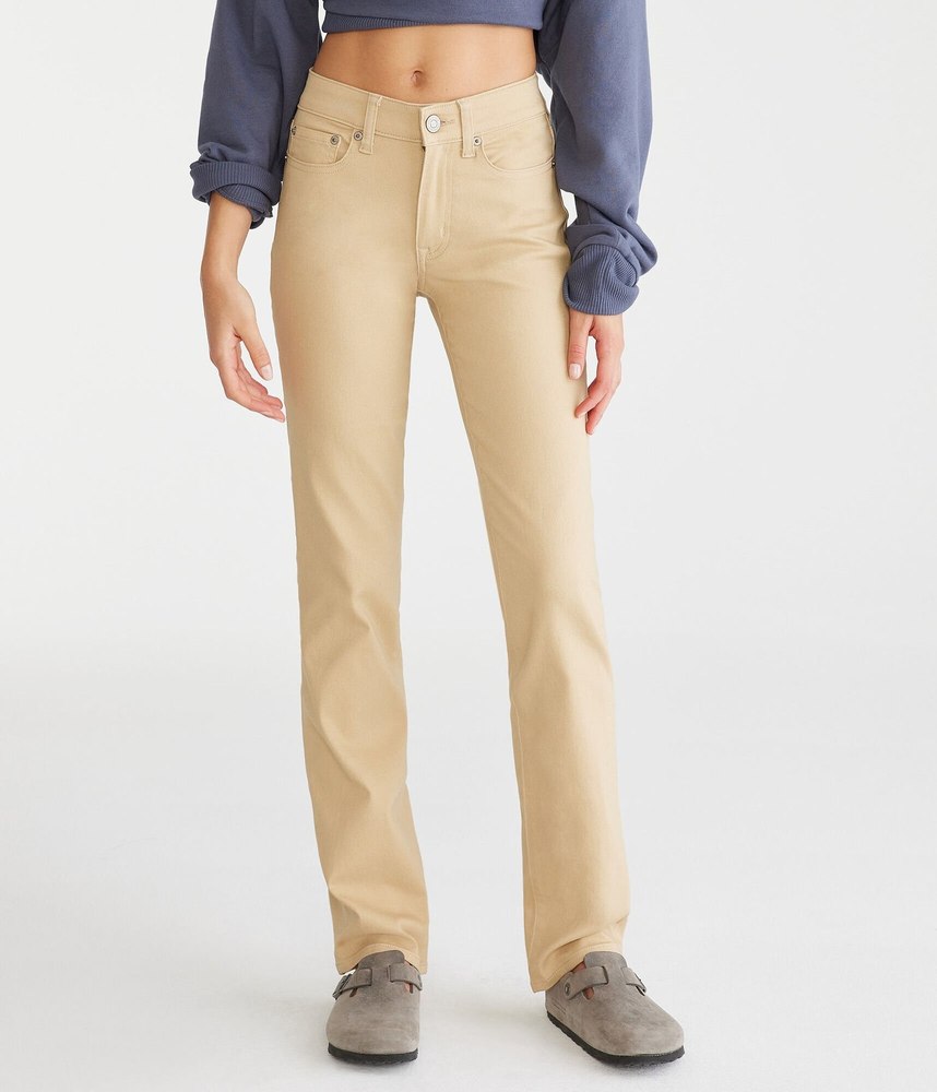 Aeropostale Seriously Stretchy Mid-Rise Straight Uniform Pants 7833677267004