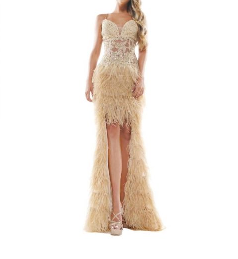 Deep Sweetheart Maxi Dress In Nude 7833681395772