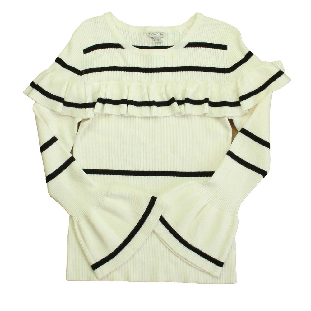 Habitual Girls Ivory | Black Stripe Sweater 7805989781564