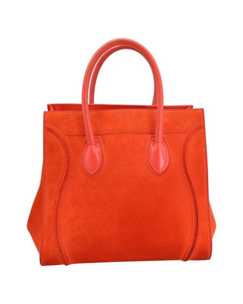 Celine Luggage Phantom Medium Bag in Orange Suede 7707797520444