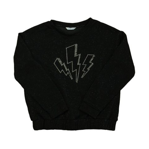 Mayoral Girls Black Lightening Bolt Long Sleeve Shirt 7805990109244