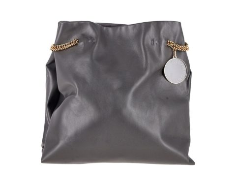 Stella McCartney Foldover Chain Bag in Grey Vegan Leather 7707797651516