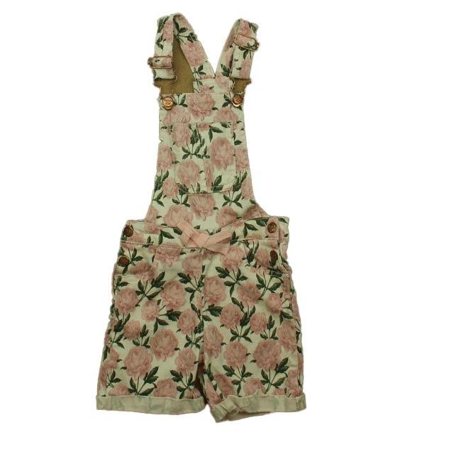 Kensie Girls Pink Floral Overall Shorts 7805991125052
