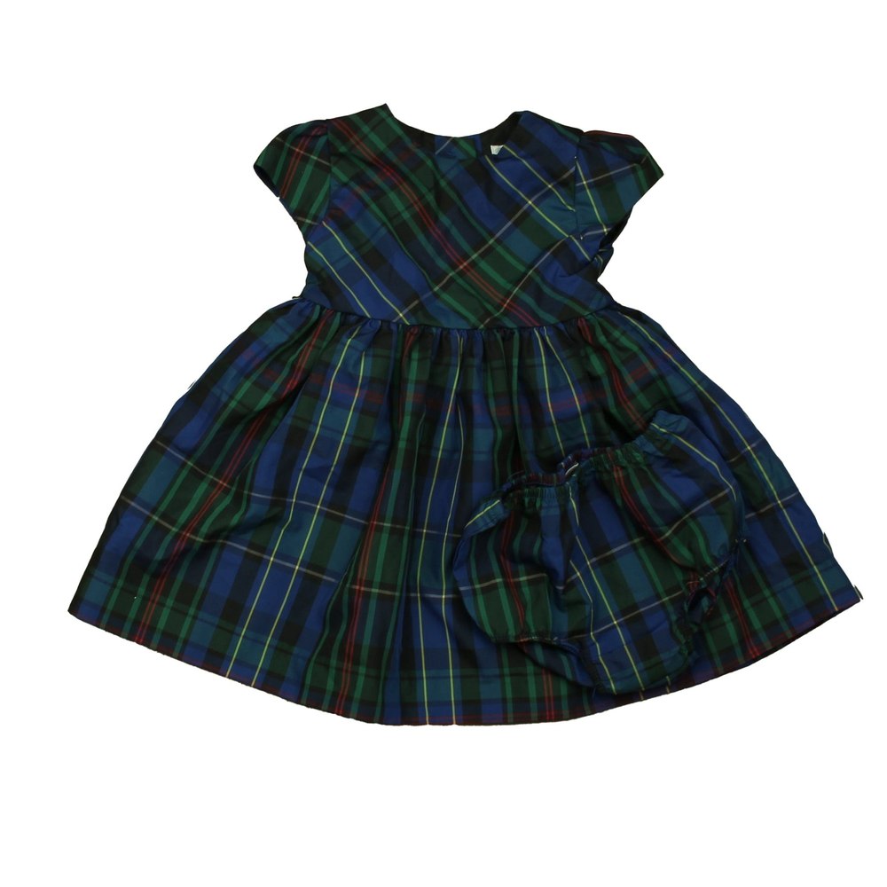Ralph Lauren Girls Green Plaid Dress 7805990731836
