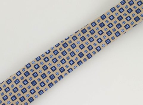 Brown with Floral Pattern 100% Silk Skinny Neck Tie