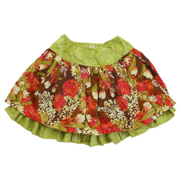 Giggle Moon Girls Pink | Green Floral Skirt 7805996826684