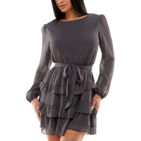 Juniors Metallic Short Mini Dress