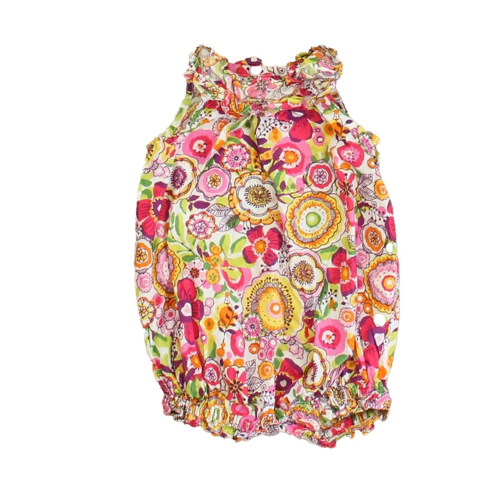 Vera Bradley Girls Pink | Yellow Floral Romper 7805998825532