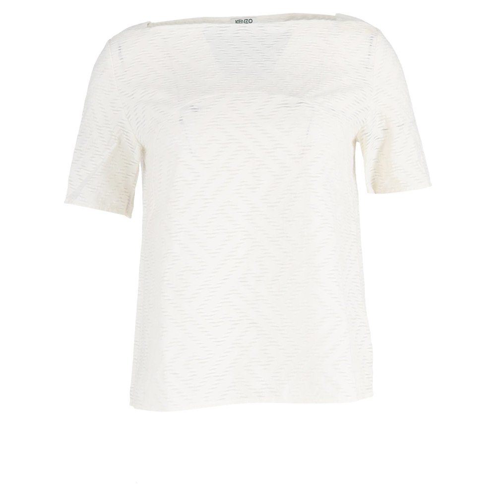 Kenzo Textured Top in White Cotton 7833699450940