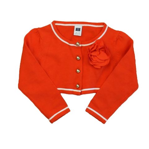 Janie and Jack Girls Orange | White Cardigan 7806001643580
