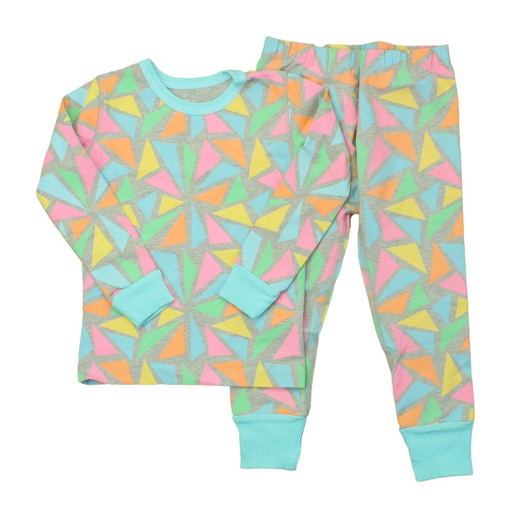Mightly Girls Grey | Multi | Triangles 2-piece Pajamas 7806002823228