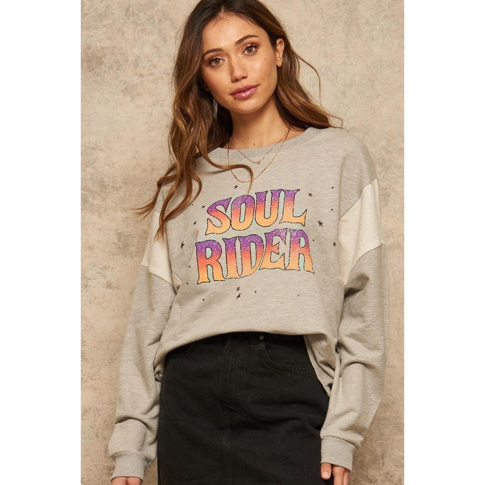 A French Terry Knit Graphic Sweatshirt 7806003150908